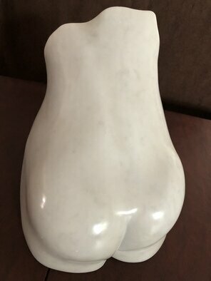 Terry Mollo; Pelvic Structure Rear View, 2023, Original Sculpture Stone, 7 x 9 inches. Artwork description: 241 Italian white marble, rear view, shows female  with spine, and anatomical pelvic structure study at  the front. ...