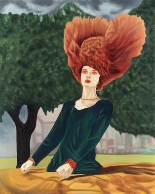 T. Smith; Big Red Aka Evolution Of ..., 2001, Original Painting Oil, 48 x 60 inches. Artwork description: 241 I took a photograph of the 'Venus Hairse' during one of the Houston Art Car Parades.  The painting portrays Houston artist and hair salon owner, Susan Venus' well- known mannequin affixed to the top of the art car as she was passing by some trees.  I was ...