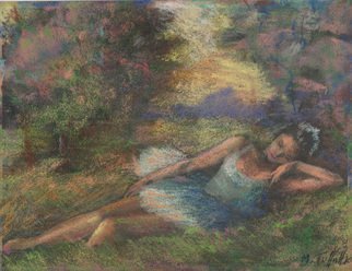 Malcolm Tuffnell; Sleeping Beauty, 2009, Original Pastel, 8.5 x 11 inches. Artwork description: 241       dance ballet romantic art 19th Century style    dance ballet romantic art 19th Century style landscape    ...