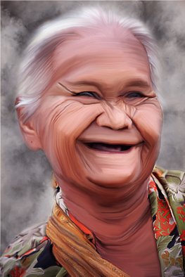 Faruki Vackoth; Grandmother Of Herbalist, 2018, Original Digital Painting, 14.5 x 10.9 cm. 