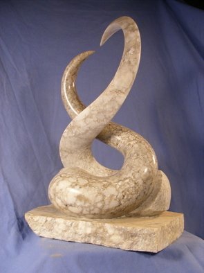 Depasquale Sculptures;  The Kiss, 2018, Original Sculpture Stone, 12 x 16 inches. Artwork description: 241 This sensual abstract sculpture utilizes the teardrop form,  elongated dramatically.  Leonardo Da Vinci said the teardrop is one of the most dynamic forms because the tip and the round bottom are two opposing shapes in one unifying form.  Nonetheless, this sculpture represents man the triangular unpolished form ...