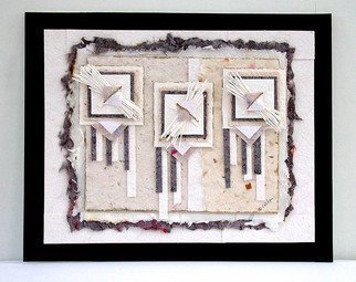 Valda Fitzpatrick; Designing Abstract Formation, 2021, Original Mixed Media, 16 x 13 inches. Artwork description: 241 formation of textured shapes with my own designed hand made paper . The color scheme is in muted earth tones to convey tranquil atmosphere. ...