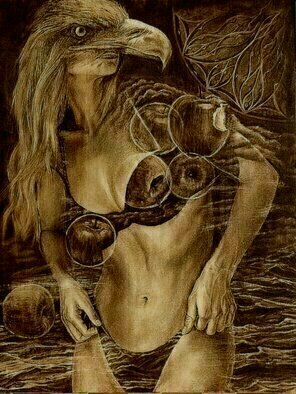 Vanko Tokusha; Venus, 2022, Original Painting Other, 50 x 60.5 cm. Artwork description: 241 drawing with fire, wood burning, pyrography, pyro gravure, plywood, birch...