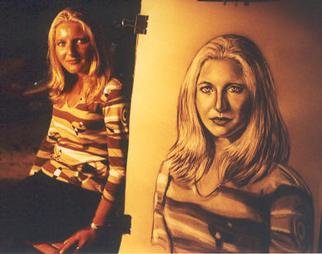 Giovan Beck; Daniela, 2001, Original Drawing Charcoal, 50 x 70 cm. Artwork description: 241 Charcoal on paper. ...
