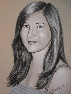 Giovan Beck; Irish Girl, 2006, Original Drawing Charcoal, 35 x 50 cm. 