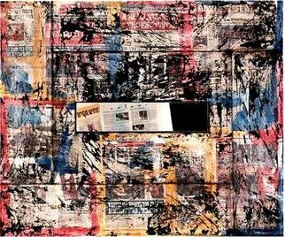 Varda Carmeli; The Writing On The Wall, 2001, Original Mixed Media, 100 x 120 cm. 