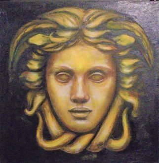 Varvara Vitkovska; Medusa, 2021, Original Painting Acrylic, 40 x 40 cm. Artwork description: 241 This work is inspired by the art of Ancient Greece, it is an attempt to understand the mysterious message. ...