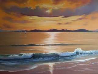 Vasil Vasilev; Dream On, 2020, Original Painting Oil, 70 x 50 cm. Artwork description: 241 Do you want to be there, just imagine, calm warm sea wave, which awaits you in the setting sun. Just an amazing feeling, a light breeze, stroking the face. What else would you like in this quiet, warm afternoon. Enjoy it as a gift of nature for ...