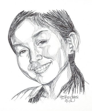 Evie O. Bridges; Carissa, 2012, Original Drawing Pen, 11 x 8 inches. Artwork description: 241                   Rough Sketch                       ...