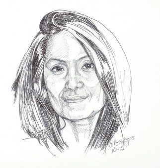 Evie O. Bridges; Merlie, 2012, Original Drawing Pen, 11 x 8 inches. Artwork description: 241             Rough Sketch                 ...