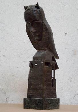 Venelin Ivanov; Woman Owl, 1992, Original Sculpture Bronze, 10 x 35 cm. 