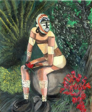 Veronica V. Bahman; African Boy, 2009, Original Painting Acrylic, 14 x 17 inches. Artwork description: 241  African Boy from the east of Ethiopia, the kids from this part of planet dressed up with flowers and paintings from nature, to offer to the world a wonderful and unique show for the people who go for visiting and photographing them, exposing one of the most ...