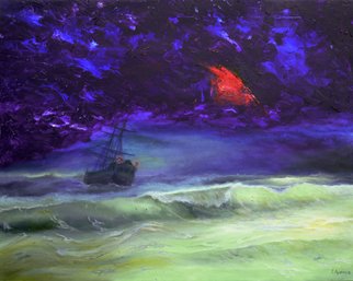Sergey Lutsenko; Ghost, 2016, Original Painting Oil, 39 x 31 inches. Artwork description: 241 Ghost.  This painting is made in the style of fusion.  It comprises of heavy and deep violet color which is softened by malachite green shades.  There is no clutter of objects or variety of colors.  Many hours were spent in search of the correct shade of raspberry ...