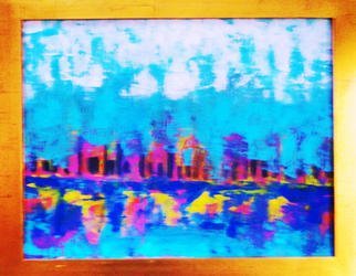 Valerie Leri; Bright City, 2016, Original Painting Acrylic, 21 x 17 inches. Artwork description: 241 Original painting with gold wood plein air frame. ...