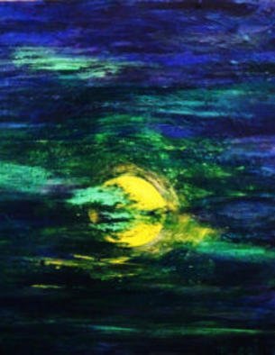 Valerie Leri; Moon Shadow, 2016, Original Painting Acrylic, 21 x 27 inches. Artwork description: 241 Original painting with gold wood plein air frame. ...