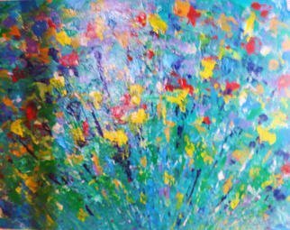 Valerie Leri; Scattered Flowers, 2016, Original Painting Acrylic, 18 x 14 inches. Artwork description: 241 Original Painting on wood panel. ...