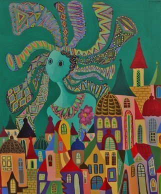 Mimi Revencu; Feel Like An Alien, 2011, Original Painting Acrylic, 50 x 60 cm. Artwork description: 241  art, painting, contemporaryart, Acrylic, cityscape, colorful, artistepeintre, ArtCollector, glarify, artforsale, alien, artfair, mimirevencu, mirabilism, artmogallery, artmo...