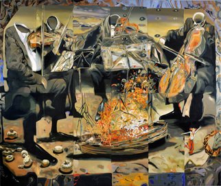 Viorel  Popescu; Quartet, 2009, Original Painting Oil, 50 x 42 inches. 