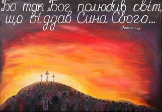 Vitaliy Bilichenko; Crucifixion, 2017, Original Painting Oil, 39.3 x 47.2 inches. Artwork description: 241 Painting aEURoeCrucifixionaEUR tells the history of christian world.The main idea of the painting is the verse from the Bible, John 3: 16- aEURoe For God so loved the world that he gave his one and only Son, that whoever believes in him shall not perish but have ...
