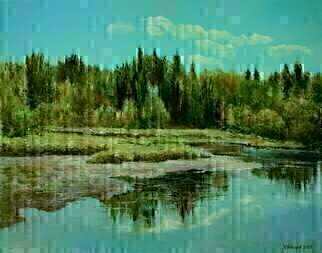 Vladimir Volosov, 'Forest Lake', 2022, original Painting Oil, 28 x 22  x 1 inches. Artwork description: 3099 The author s style is lyrical realism impressionism.  It is Textured and multilayered painting.  Made with Oil on canvas. There is no doubt that visual art is a powerful medium. It has the ability to inspire and to move us deeply  For me, the process of creating ...