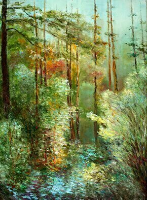 Vladimir Volosov; Light Shadows In The Forest, 2020, Original Painting Oil, 18 x 24 inches. Artwork description: 241 I offer free shipping across the planet as my gift to you   the buyer        There is no doubt that visual art is a powerful medium. It has the ability to inspire and to move us deeply.The author s goal to engage the viewer in the creative ...