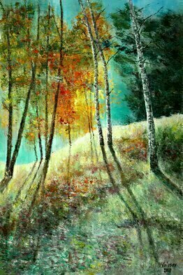 Vladimir Volosov, 'Sunny Forest', 2018, original Painting Oil, 24 x 36  x 1 inches. Artwork description: 2307 I offer free shipping across the planet as my gift to you   the buyer        There is no doubt that visual art is a powerful medium. It has the ability to inspire and to move us deeply.The author s goal to engage the viewer in the creative ...