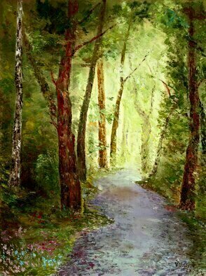 Vladimir Volosov; The Path Inthe Forest, 2023, Original Painting Oil, 18 x 24 inches. Artwork description: 241 I offer free shipping across the planet as my gift to you   the buyer        There is no doubt that visual art is a powerful medium. It has the ability to inspire and to move us deeply.The author s goal to engage the viewer in the creative ...