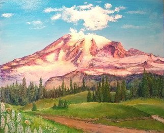 Vlad Lado Doychinov; Mountain, 2018, Original Painting Acrylic, 12 x 10 inches. Artwork description: 241 pick, forest, mountain, snow...