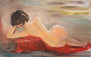Julia Olegovna; Sunset, 2017, Original Painting Oil, 40 x 50 cm. Artwork description: 241 Eroticism...