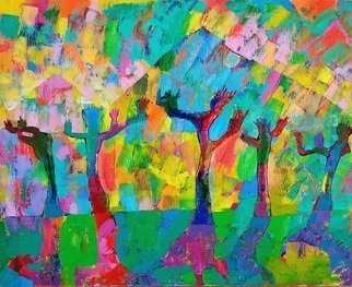 Vyara Tichkova; Gravedona, 2018, Original Painting Oil, 50 x 40 cm. Artwork description: 241 vyara tichkova, oil, canvas, painting, gravedona, italy, lake, como, lakescape, trees, shadows, mountain, colorfull, water...