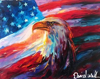 Daniel Wall; Liberty Soars, 2020, Original Painting Oil, 25 x 20 inches. Artwork description: 241 Liberty Statue, Eagle, Flag, patriate, patriotism, patriotic...