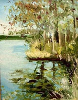 Wayne Wilcox, 'Lake Watercolor Morning', 2004, original Painting Oil, 14 x 18  x 1 inches. 