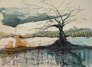 Wayne Wilcox, 'Landscape', 2003, original Watercolor, 14 x 11  x 1 inches. 