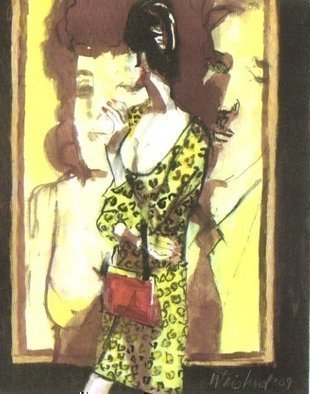 Harry Weisburd, 'Art Collector ', 2010, original Watercolor, 11 x 14  cm. Artwork description: 20127       woman, Erotic, realism, figurative, , female,           ...