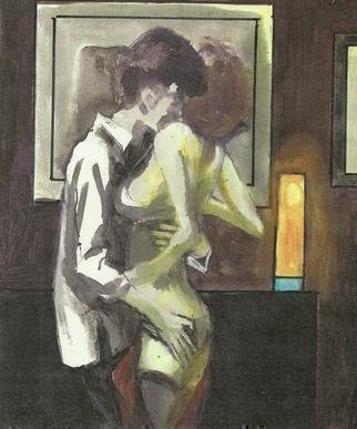 Harry Weisburd, 'DREAM LOVER', 2010, original Watercolor, 11 x 14  cm. Artwork description: 16959       erotic, sensual,  WOMAN, man, female, male,  LOVE, ROMANCE                                                                              ...