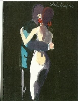 Harry Weisburd, 'Dancer With Low Cut Back Dress', 2010, original Watercolor, 14 x 11  cm. Artwork description: 20127     Watercolor on Canvas    ...
