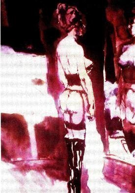 Harry Weisburd, 'Homage To Lautrec, Model ...', 2016, original Watercolor, 18 x 24  cm. Artwork description: 8643    Homage to Toulouse Lautrec  Model reflection in mirror             ...