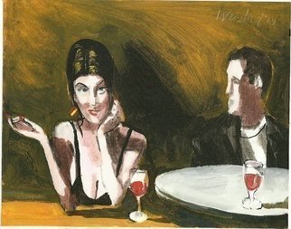 Harry Weisburd, Barb b que for three, 2010, Original Watercolor, size_width{Lonely_Hearts-1281128389.jpg} X 11 inches