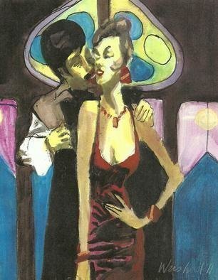 Harry Weisburd, 'MIDNIGHT SPECIAL', 2011, original Watercolor, 11 x 14  cm. Artwork description: 16959      erotic, sensual,  lingerie, womAn, man, female, male,  LOVE, ROMANCE                                                                             ...