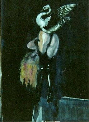 Harry Weisburd, 'Mtyths  Leda Swan 1', 2008, original Watercolor, 18 x 24  cm. Artwork description: 17355    myths female , erotic, figurative, realism , woman , sensuality, swan                                                       ...