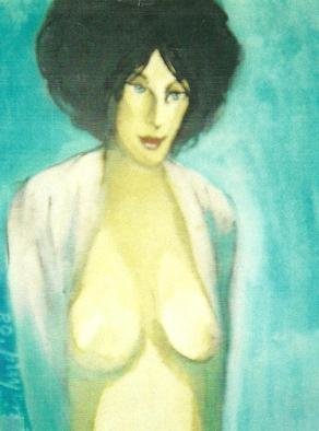 Harry Weisburd, 'Pink Shirt', 2008, original Watercolor, 11 x 14  cm. Artwork description: 16959    woman, female, erotic, realistic, figurative                                                                       ...