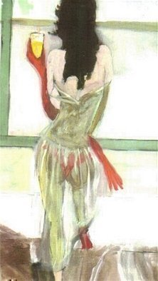 Harry Weisburd, 'RED GLOVE RED SHOE', 2008, original Watercolor, 12 x 16  x 1 cm. Artwork description: 21711  Sensual woman in sheer dress with red gloves  and red shoe and red bikiniORIGINAL WATERCOLOR ON STRETCHED CANVAS, 12 INCHES W X 16 INCHES HIGH$750ALSO AVAILABLE: Limited Edition of 50, Color Xerox print, 11 inches wide x 16 inches high, signed and numbered by ...