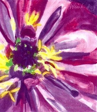 Harry Weisburd, 'Violet Flower', 2009, original Watercolor, 12 x 12  x 1 cm. Artwork description: 21315  Original Watercolor on CanvaALSO AVAILABLELimited Edition , 50, Color Xerox print, signed and numbered by the Artist ...