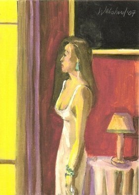 Harry Weisburd, Barb b que for three, 2007, Original Watercolor, size_width{WOMAN_BY_SUNLIT_WINDOW-1198815560.jpg} X 16 inches
