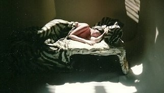 Harry Weisburd, 'Woman Sleeping', 2008, original Sculpture Ceramic, 15 x 5  x 9 cm. Artwork description: 19731   Painted Ceramic Sculpture, female, woman, figurative, realism                        ...