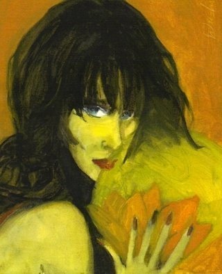 Harry Weisburd, 'Woman With Lotus Flower', 2009, original Watercolor, 12 x 16  x 1 cm. Artwork description: 21315  Watercolor on Canvas ...