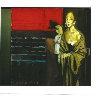 Harry Weisburd, Barb b que for three, 2010, Original Watercolor, size_width{Yellow_Handbag-1274930727.jpg} X 11 inches