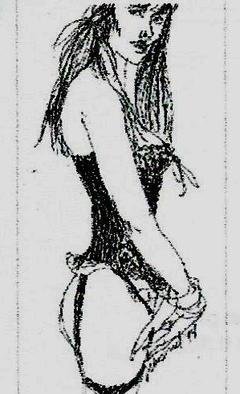 Harry Weisburd, 'Black Corset', 2017, original Reproduction, 9 x 12  cm. Artwork description: 3891 Sensual erotic woman in a black corset , ...