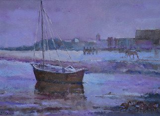 David Welsh; Norfolk Boat, 2013, Original Painting Oil, 20 x 15 inches. Artwork description: 241  A boat in Norfolk, East Anglia, England. Mauve. ...