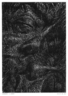 Wieslaw Haladaj; APPEARANCE4, 2004, Original Printmaking Linoleum, 70 x 100 cm. Artwork description: 241   BLACK AND WHITE  ...